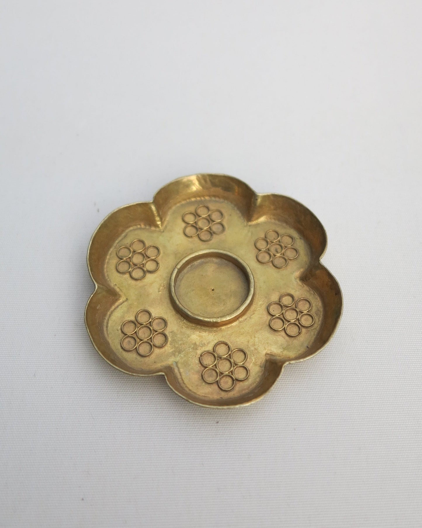 Flower brass incense stand