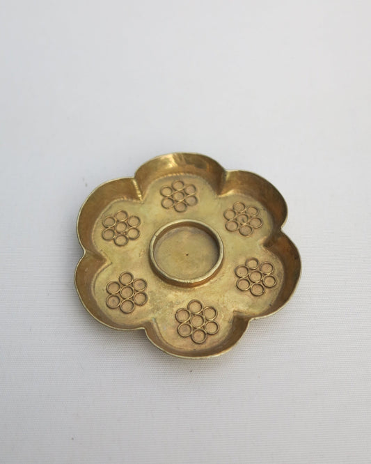 Flower brass incense stand