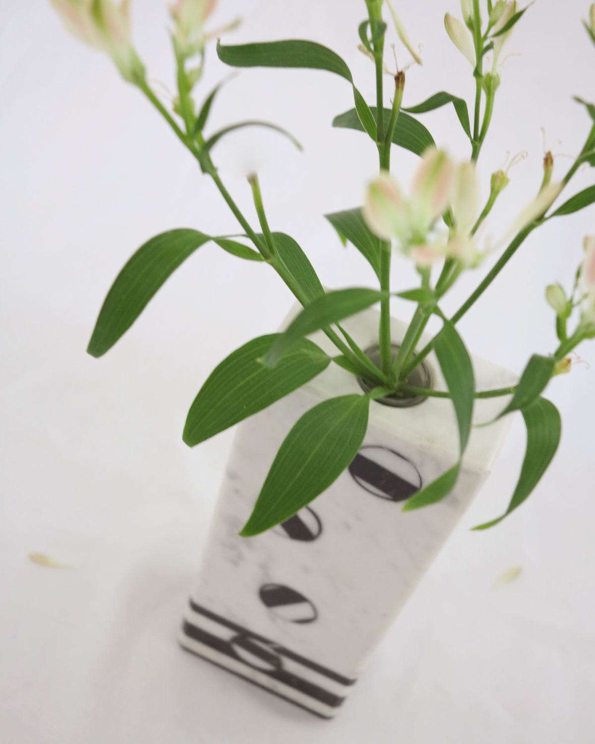 Vintage marble stone flower vase